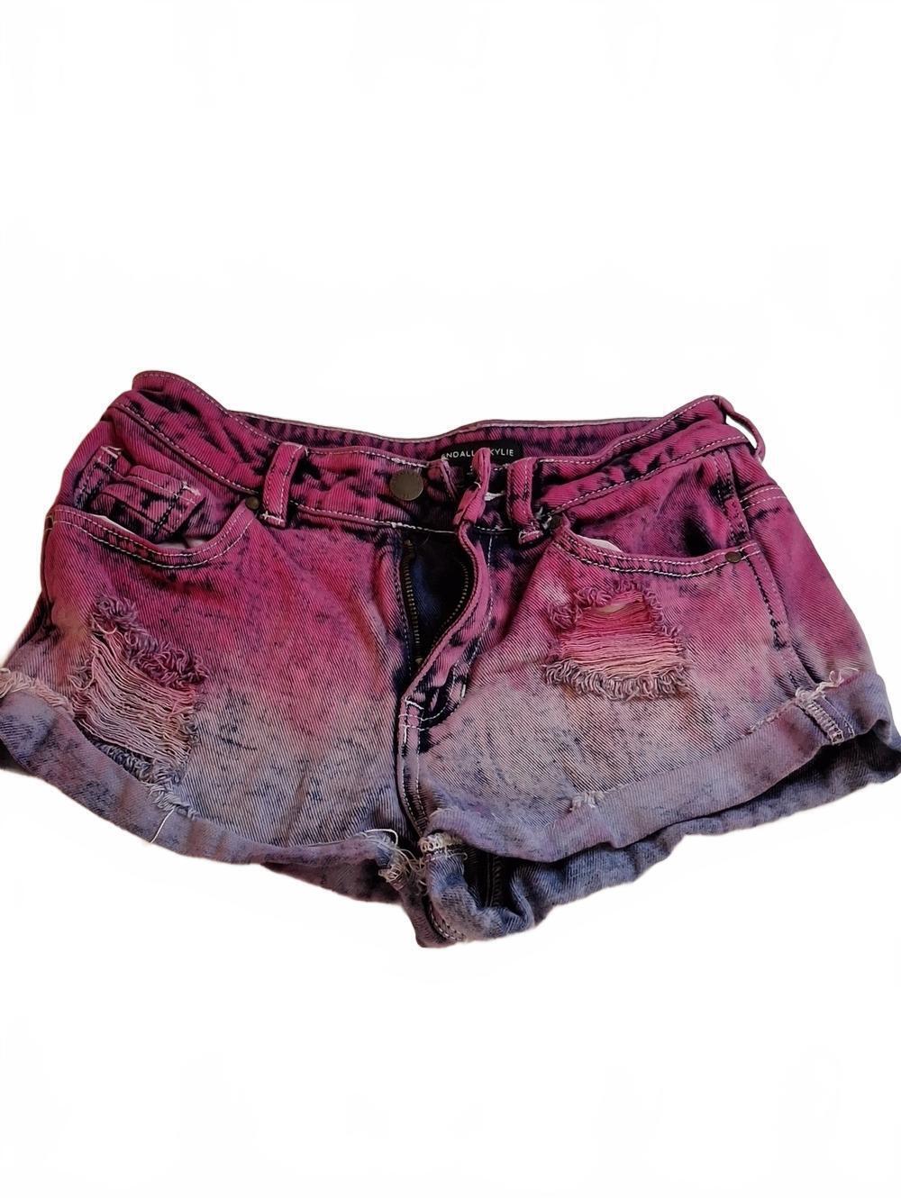 #719 Kendall And Kylie Upcycled Tie Dye Shorts Size 24